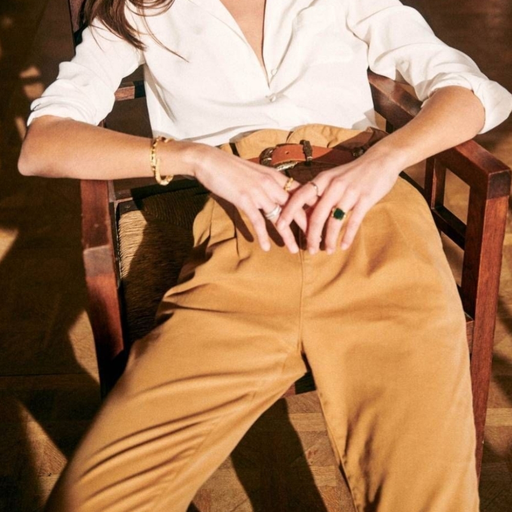 Sezane Brown Austin Paperbag Trousers